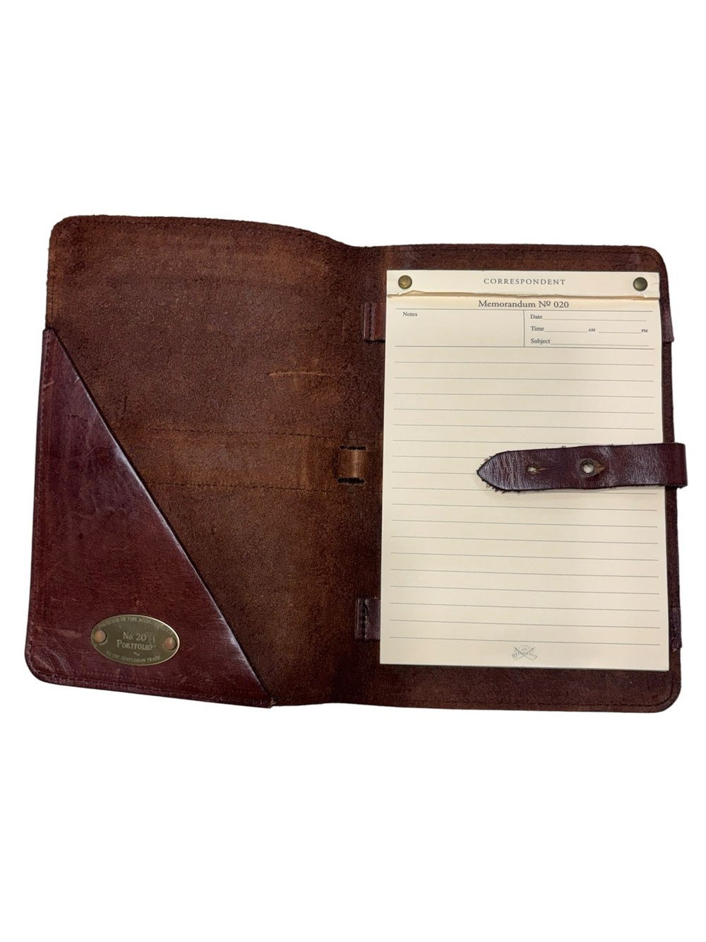 Vintage Rustic Leather Old World Scholar Cottage Study Writing Portfolio - Picture 2 of 7